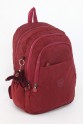 Bordo Büyük Boy Günlük Unisex Kadın Erkek Sırt Çantası Su Geçirmez İthal Krinkıl Kumaş Astarlı 5379