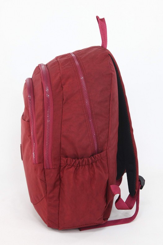 Bordo Büyük Boy Günlük Unisex Kadın Erkek Sırt Çantası Su Geçirmez İthal Krinkıl Kumaş Astarlı 5379