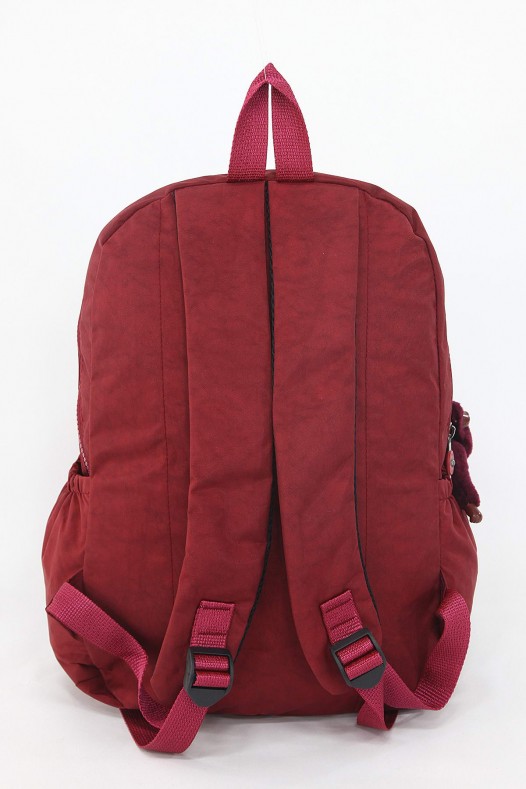 Bordo Büyük Boy Günlük Unisex Kadın Erkek Sırt Çantası Su Geçirmez İthal Krinkıl Kumaş Astarlı 5379