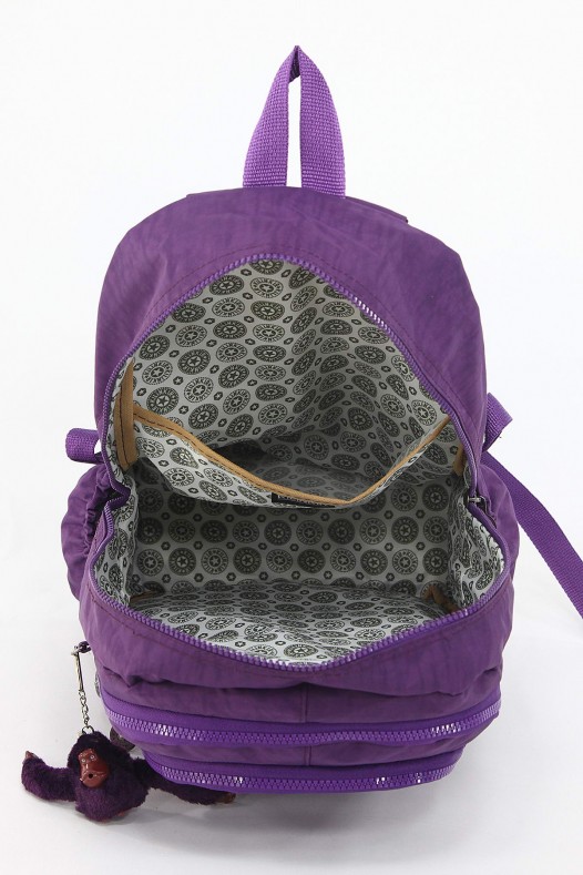 Mor Büyük Boy Günlük Unisex Kadın Erkek Sırt Çantası Su Geçirmez İthal Krinkıl Kumaş Astarlı 5379