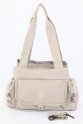Bej Orta Boy Günlük Kadın Çapraz Askılı Omuz Çantası Su Geçirmez İthal Krinkıl Kumaş Çok Gözlü 5380