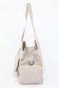 Bej Orta Boy Günlük Kadın Çapraz Askılı Omuz Çantası Su Geçirmez İthal Krinkıl Kumaş Çok Gözlü 5380