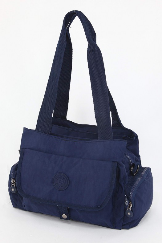 Lacivert Orta Boy Günlük Kadın Çapraz Askılı Omuz Çantası Su Geçirmez İthal Krinkıl Kumaş 5380