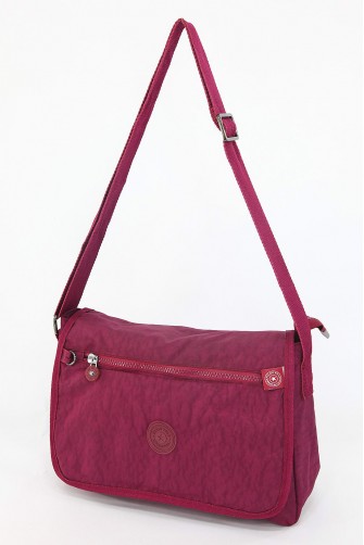 Bordo Orta Boy Günlük Kadın Çapraz Askılı Postacı Omuz Çantası Su Geçirmez İthal Krinkıl Kumaş 5381