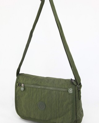 Haki Orta Boy Günlük Kadın Çapraz Askılı Postacı Omuz Çantası Su Geçirmez İthal Krinkıl Kumaş 5381