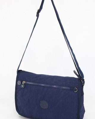 Lacivert Orta Boy Günlük Kadın Çapraz Postacı Omuz Çantası Su Geçirmez İthal Krinkıl Kumaş 5381