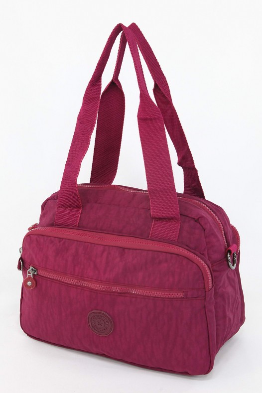 Bordo Orta Boy Günlük Kadın Çapraz Askılı Kol Omuz Çantası Su Geçirmez İthal Krinkıl Kumaş 5383