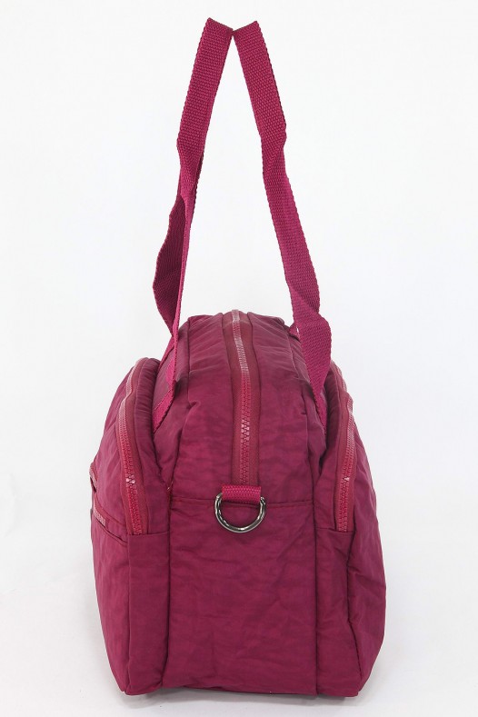 Bordo Orta Boy Günlük Kadın Çapraz Askılı Kol Omuz Çantası Su Geçirmez İthal Krinkıl Kumaş 5383