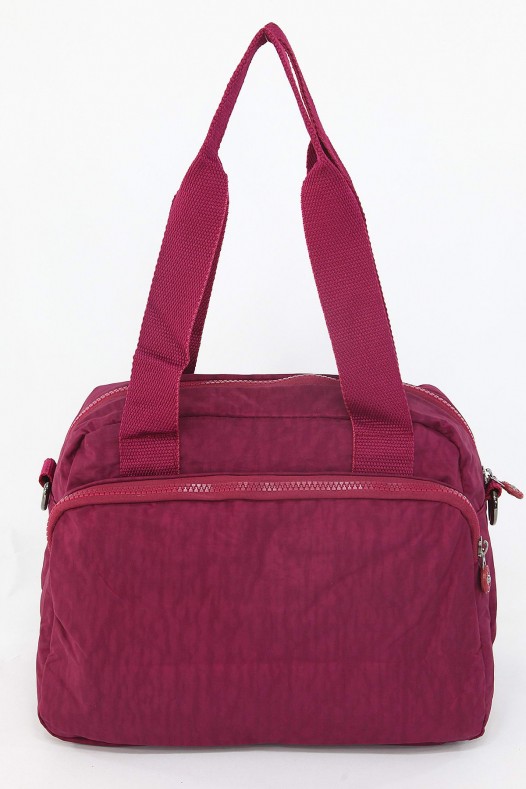 Bordo Orta Boy Günlük Kadın Çapraz Askılı Kol Omuz Çantası Su Geçirmez İthal Krinkıl Kumaş 5383