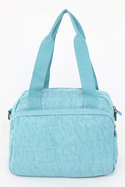 Mavi Orta Boy Günlük Kadın Çapraz Askılı Kol Omuz Çantası Su Geçirmez İthal Krinkıl Kumaş 5383