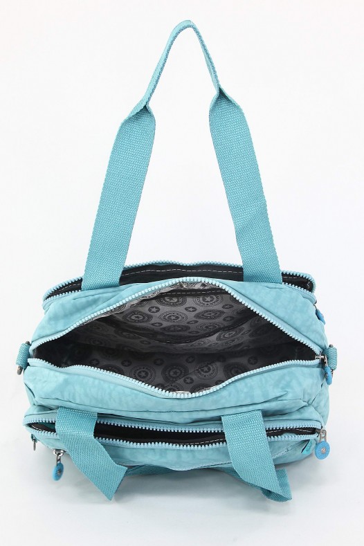 Mavi Orta Boy Günlük Kadın Çapraz Askılı Kol Omuz Çantası Su Geçirmez İthal Krinkıl Kumaş 5383