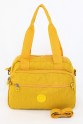 Sarı Orta Boy Günlük Kadın Çapraz Askılı Kol Omuz Çantası Su Geçirmez İthal Krinkıl Kumaş 5383