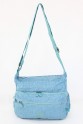 Mavi Orta Boy Günlük Kadın Çapraz Askılı Postacı Omuz Çantası Su Geçirmez İthal Krinkıl Kumaş 5384
