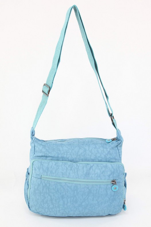 Mavi Orta Boy Günlük Kadın Çapraz Askılı Postacı Omuz Çantası Su Geçirmez İthal Krinkıl Kumaş 5384