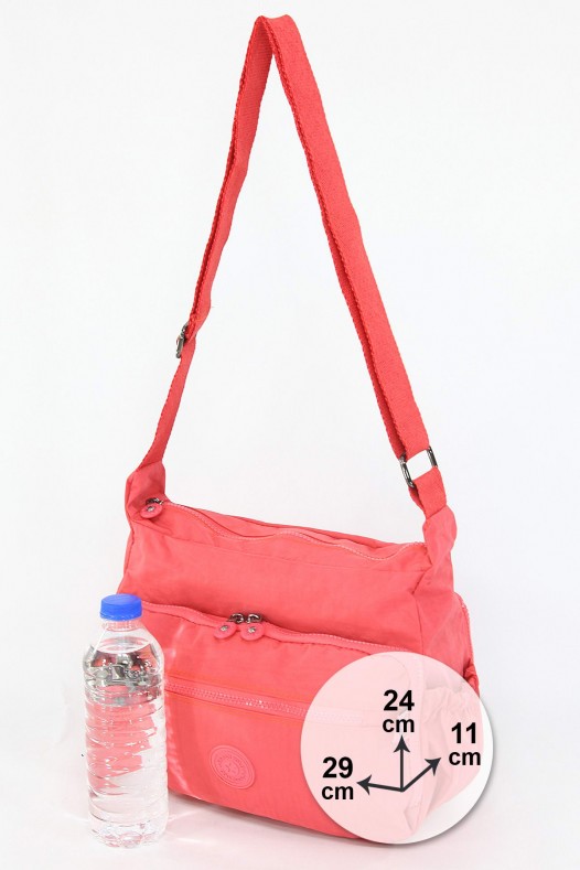 Yavru Ağzı Orta Boy Günlük Kadın Çapraz Postacı Omuz Çantası Su Geçirmez İthal Krinkıl Kumaş 5384