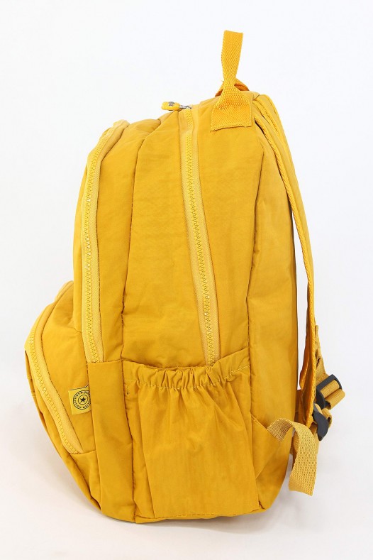 Sarı Büyük Boy Günlük Unisex Kadın Erkek Sırt Çantası Su Geçirmez İthal Krinkıl Kumaş Astarlı 5385