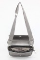 Gri Orta Boy Günlük Kadın Çapraz Askılı Postacı Omuz Çantası Suni Deri İki Gözlü Astarlı 5404