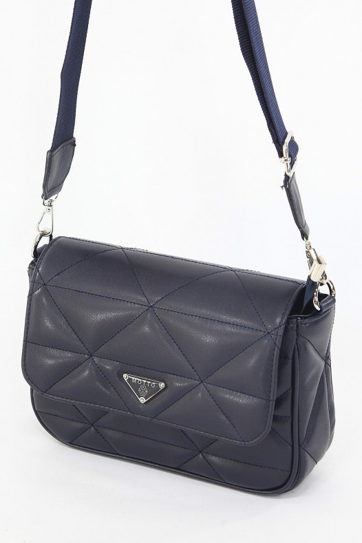 Lacivert Orta Boy Günlük Kadın Çapraz Askılı Postacı Omuz Çantası Suni Deri İki Gözlü Astarlı 5404