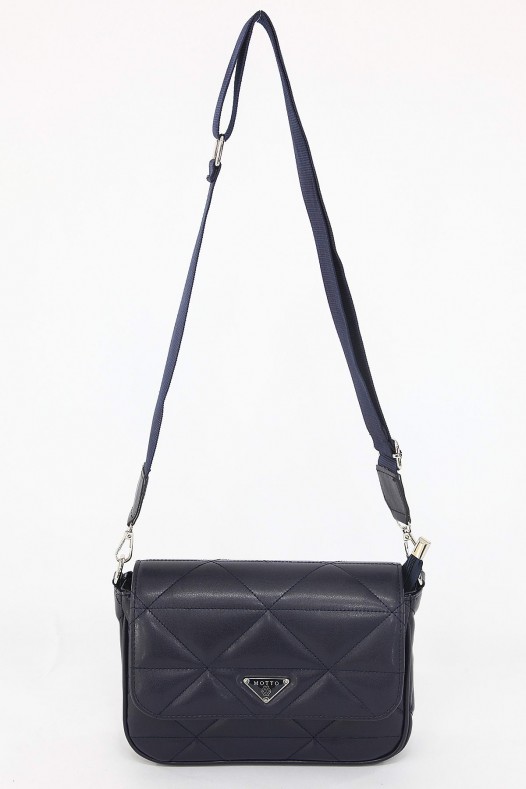 Lacivert Orta Boy Günlük Kadın Çapraz Askılı Postacı Omuz Çantası Suni Deri İki Gözlü Astarlı 5404