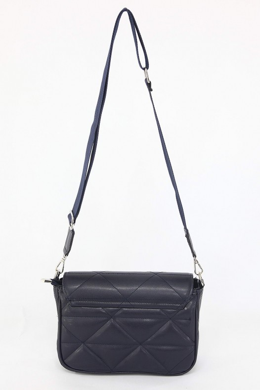 Lacivert Orta Boy Günlük Kadın Çapraz Askılı Postacı Omuz Çantası Suni Deri İki Gözlü Astarlı 5404