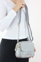 Açık Gri Küçük Boy Günlük Kadın Çapraz Postacı Omuz Çantası İthal Kaliteli Suni Deri Üç Gözlü 5405