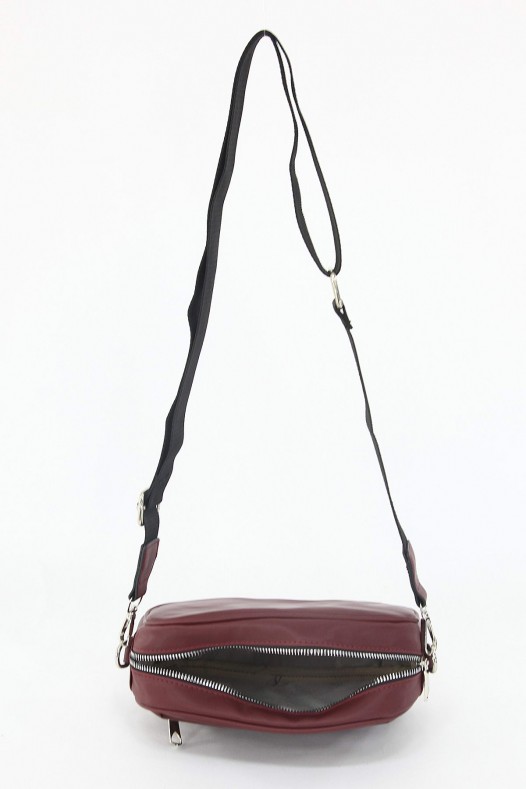 Bordo Küçük Boy Günlük Kadın Çapraz Askılı Postacı Omuz Çantası İthal Saten Kumaş Astarlı 5408