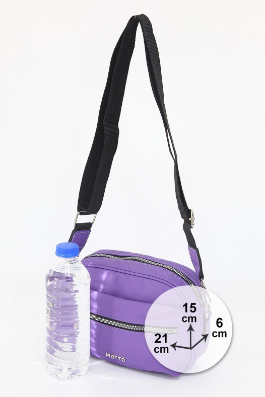 Mor Küçük Boy Günlük Kadın Çapraz Askılı Postacı Omuz Çantası İthal Saten Kumaş Astarlı 5408