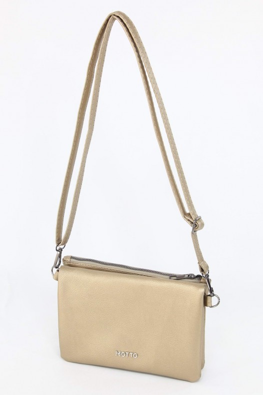 Altın Orta Boy Günlük Kadın Çapraz Askılı Portföy Cüzdan İthal Kaliteli Suni Deri Astarlı 5414