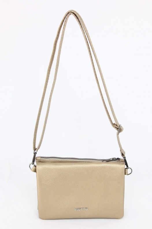 Altın Orta Boy Günlük Kadın Çapraz Askılı Portföy Cüzdan İthal Kaliteli Suni Deri Astarlı 5414