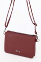 Bordo Orta Boy Günlük Kadın Çapraz Askılı Portföy Cüzdan İthal Suni Deri Çok Gözlü Astarlı 5414