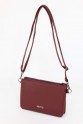 Bordo Orta Boy Günlük Kadın Çapraz Askılı Portföy Cüzdan İthal Suni Deri Çok Gözlü Astarlı 5414