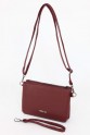 Bordo Orta Boy Günlük Kadın Çapraz Askılı Portföy Cüzdan İthal Suni Deri Çok Gözlü Astarlı 5414