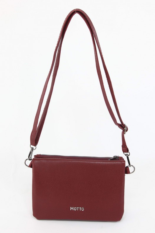 Bordo Orta Boy Günlük Kadın Çapraz Askılı Portföy Cüzdan İthal Suni Deri Çok Gözlü Astarlı 5414