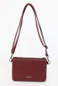 Bordo Orta Boy Günlük Kadın Çapraz Askılı Portföy Cüzdan İthal Suni Deri Çok Gözlü Astarlı 5414