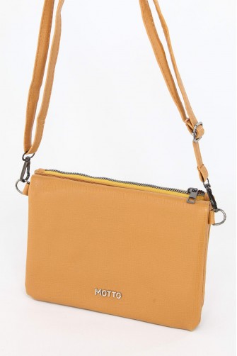 Camel Orta Boy Günlük Kadın Çapraz Askılı Portföy Cüzdan İthal Kaliteli Suni Deri Astarlı 5414