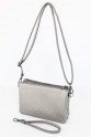 Gri Orta Boy Günlük Kadın Çapraz Askılı Portföy Cüzdan İthal Suni Deri Çok Gözlü Astarlı 5414
