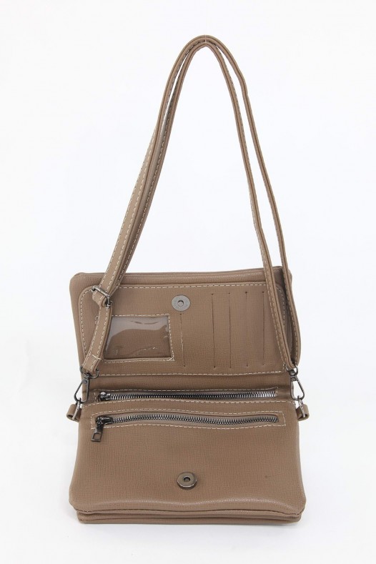 Vİzon Orta Boy Günlük Kadın Çapraz Askılı Portföy Cüzdan İthal Kaliteli Suni Deri Astarlı 5414