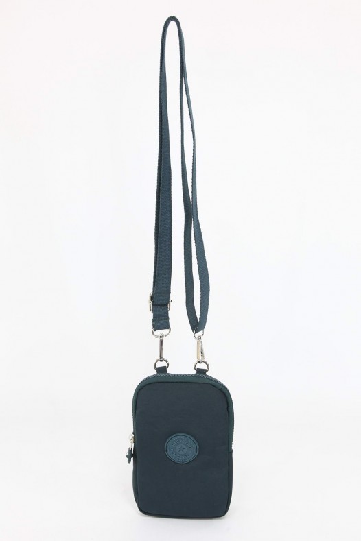 Petrol Küçük Boy Günlük Kadın Çapraz Askılı Telefonluk Cüzdan Çanta Su Geçirmez Krinkıl Kumaş 5424