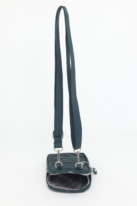 Petrol Küçük Boy Günlük Kadın Çapraz Askılı Telefonluk Cüzdan Çanta Su Geçirmez Krinkıl Kumaş 5424