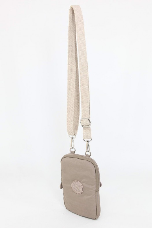 Açık Vizon Küçük Boy Günlük Kadın Çapraz Askı Telefonluk Cüzdan Çanta Su Geçirmez Krinkıl Kumaş 5424