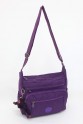 Mor Orta Boy Günlük Kadın Çapraz Askılı Postacı Omuz Çantası Krinkıl Kumaş Çok Gözlü Bölmeli 5425