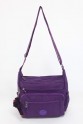 Mor Orta Boy Günlük Kadın Çapraz Askılı Postacı Omuz Çantası Krinkıl Kumaş Çok Gözlü Bölmeli 5425