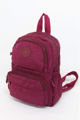 Bordo Orta Boy Günlük Kadın Göğüs ve Sırt Çantası Body Bag Free Bag Krinkıl Kumaş Çok Gözlü 5426