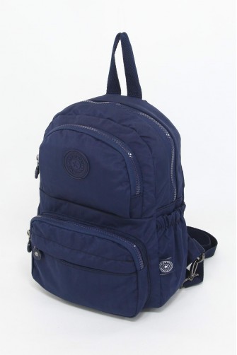 Lacivert Orta Boy Günlük Kadın Göğüs ve Sırt Çantası Body Bag Free Bag Krinkıl Kumaş Çok Gözlü 5426