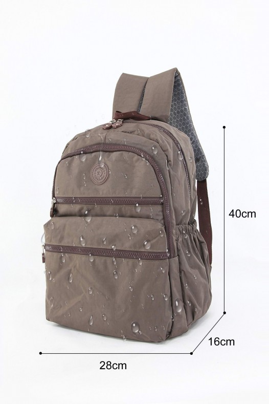 Vizon Büyük Boy Günlük Unisex Kadın Erkek Sırt Çantası İthal Krinkıl Kumaş Çok Gözlü Astarlı 5429