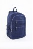 Lacivert Büyük Boy Günlük Kadın Sırt Çantası Su Geçirmez İthal Krinkıl Kumaş Çok Gözlü 5430