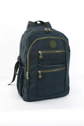 Petrol Büyük Boy Günlük Kadın El Askılı Sırt Çantası Su Geçirmez İthal Krinkıl Kumaş Çok Gözlü 5430