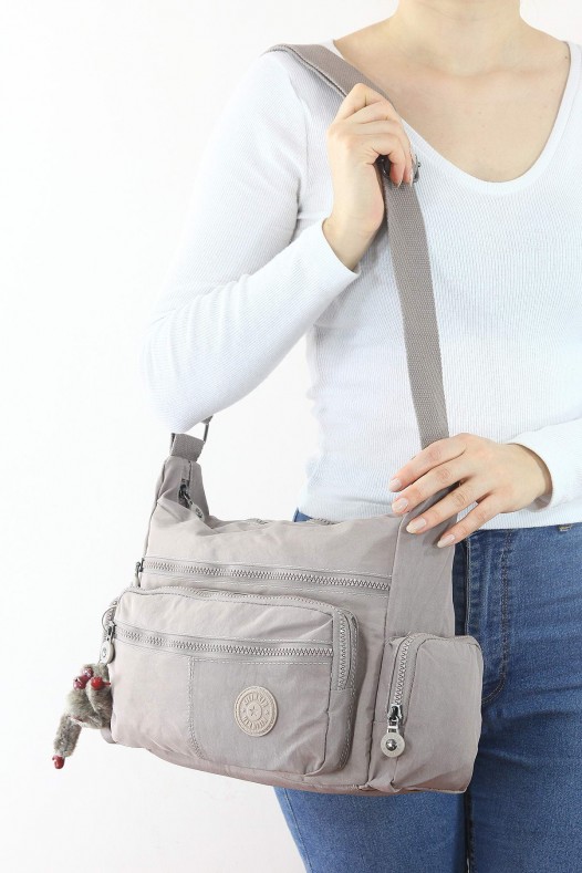 Açık Vizon Orta Boy Günlük Kadın Çapraz Askılı Postacı Omuz Çantası Su Geçirmez İthal Krinkıl 5434