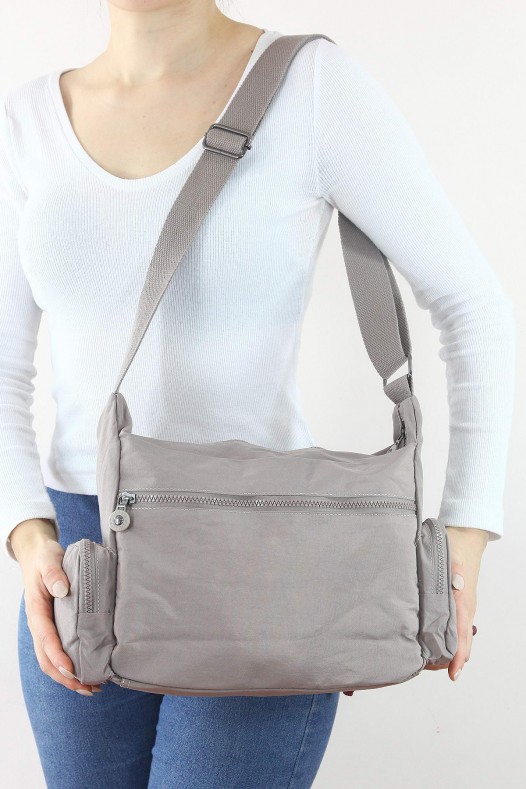 Açık Vizon Orta Boy Günlük Kadın Çapraz Askılı Postacı Omuz Çantası Su Geçirmez İthal Krinkıl 5434