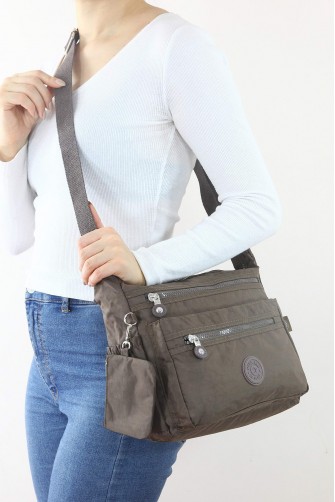 Vizon Orta Boy Günlük Kadın Çapraz Askılı Postacı Omuz Çantası Su Geçirmez Krinkıl Çok Gözlü 5435